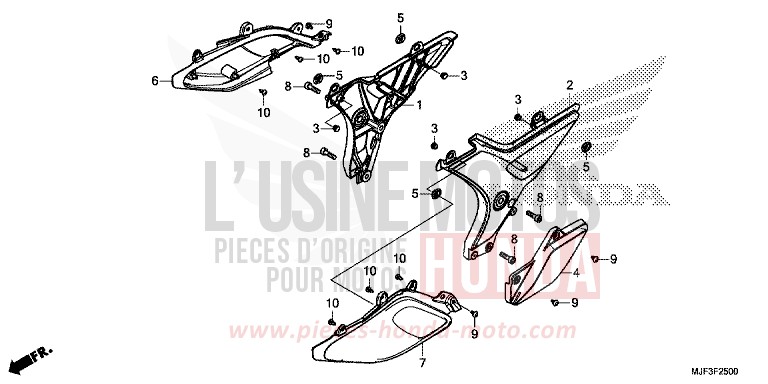 SEITENABDECKUNG von CTX700 ABS PEARL FADELESS WHITE (NH341) von 2014